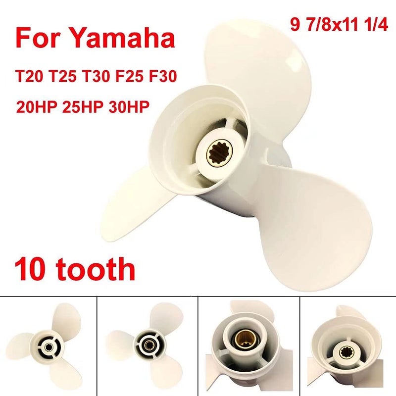 COPKINGO Boat Propeller 9 7/8x11 1/4 for Yamaha Outboard Motor F25 20HP 25HP 30HP/ Outboard Propeller for Yamaha Engine 3" Gearcase 664-45947-01 9.875x11.25 - Image 3